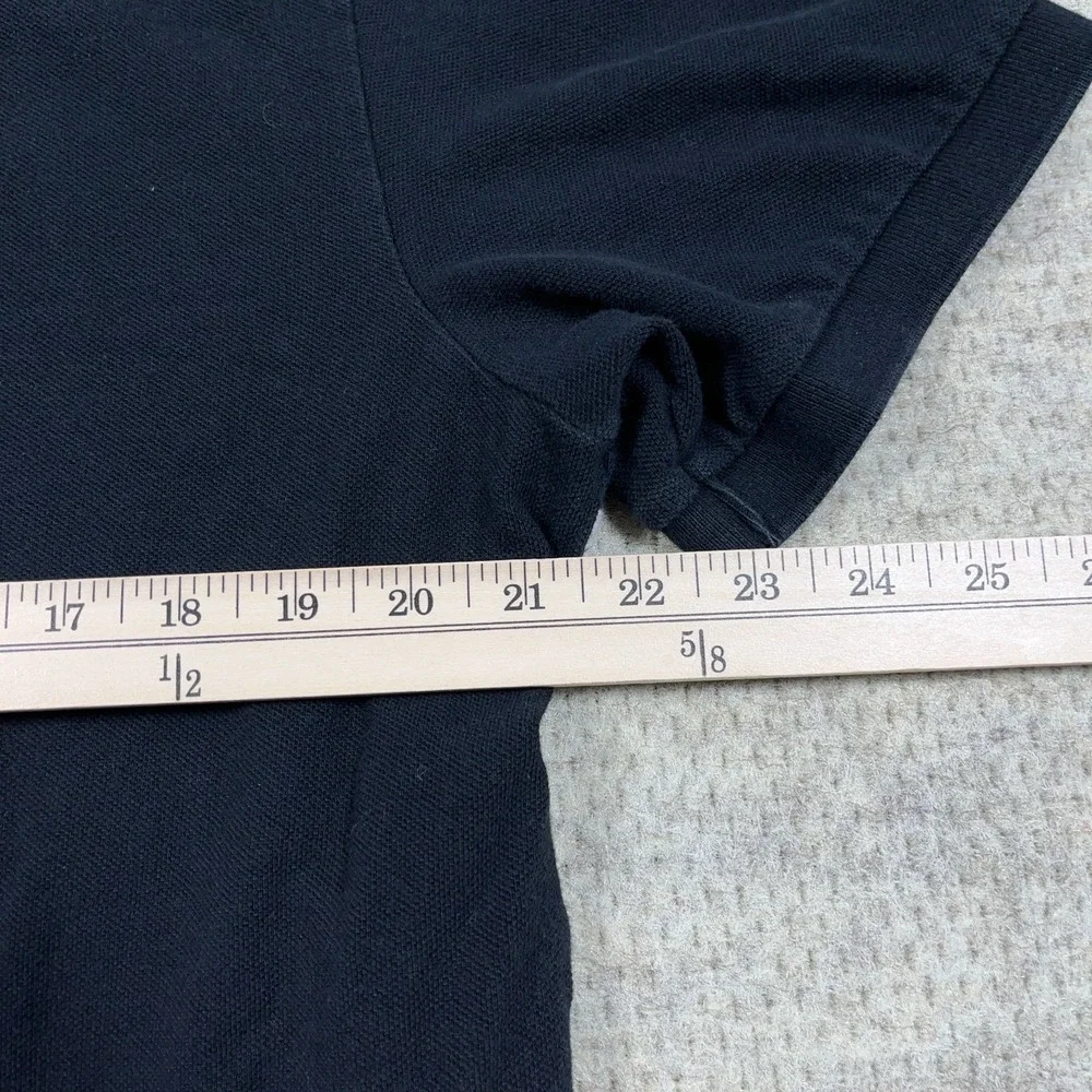 Vintage Ralph Lauren Rugby Polo Shirt Men XL Black White Big Kicker Crest Patch - Picture 11 of 12